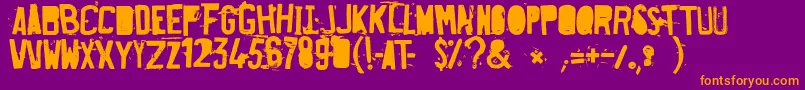 FuckedPlate Font – Orange Fonts on Purple Background