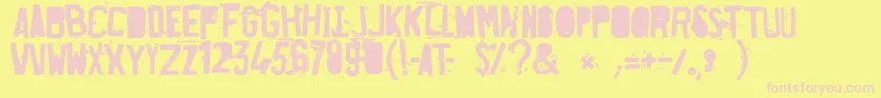 FuckedPlate Font – Pink Fonts on Yellow Background