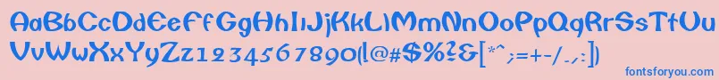 Police ColumboRegular – polices bleues sur fond rose