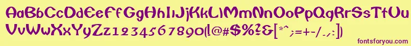 ColumboRegular Font – Purple Fonts on Yellow Background