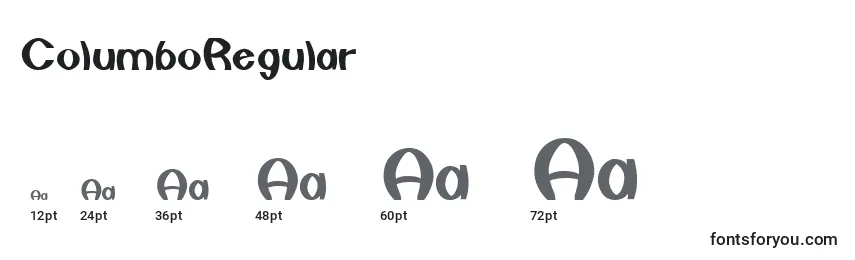 ColumboRegular Font Sizes