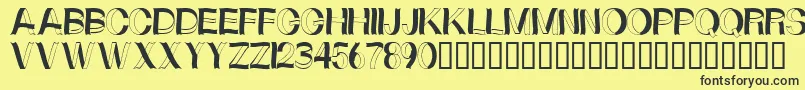 Curlyribbons Font – Black Fonts on Yellow Background