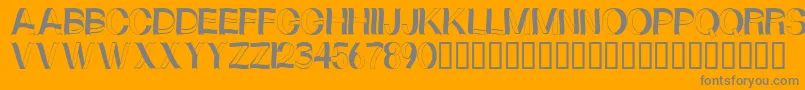 Curlyribbons-Schriftart – Graue Schriften auf orangefarbenem Hintergrund