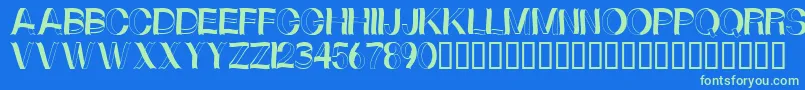 Curlyribbons Font – Green Fonts on Blue Background