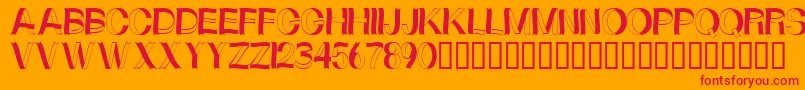 Шрифт Curlyribbons – красные шрифты на оранжевом фоне