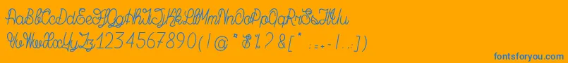 MagicBeanSalade Font – Blue Fonts on Orange Background