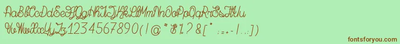 MagicBeanSalade Font – Brown Fonts on Green Background