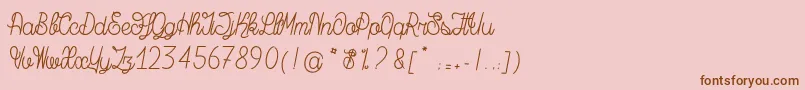 MagicBeanSalade Font – Brown Fonts on Pink Background