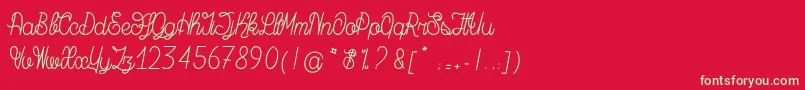 MagicBeanSalade Font – Green Fonts on Red Background