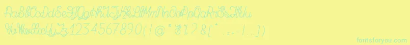 MagicBeanSalade Font – Green Fonts on Yellow Background