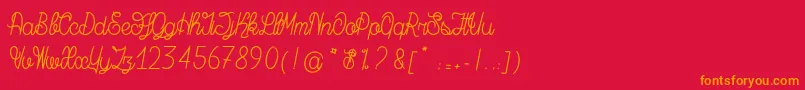 MagicBeanSalade Font – Orange Fonts on Red Background