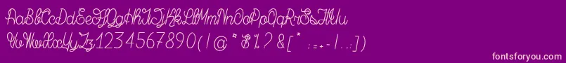 MagicBeanSalade-Schriftart – Rosa Schriften auf violettem Hintergrund