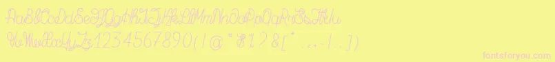 MagicBeanSalade Font – Pink Fonts on Yellow Background
