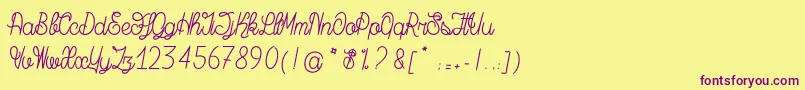 Police MagicBeanSalade – polices violettes sur fond jaune