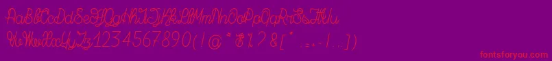 MagicBeanSalade Font – Red Fonts on Purple Background