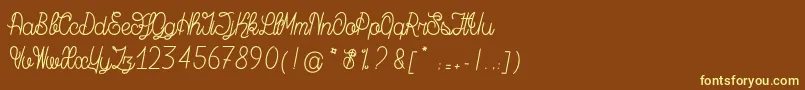 MagicBeanSalade Font – Yellow Fonts on Brown Background