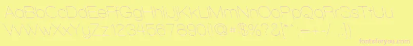 WalkwayRevoblique-Schriftart – Rosa Schriften auf gelbem Hintergrund