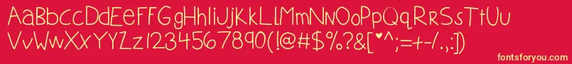 Kbcamerashy Font – Yellow Fonts on Red Background