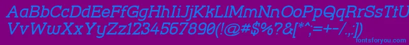 StreetCornerSlabOblique Font – Blue Fonts on Purple Background