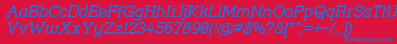 StreetCornerSlabOblique Font – Blue Fonts on Red Background