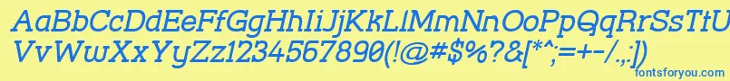 StreetCornerSlabOblique Font – Blue Fonts on Yellow Background