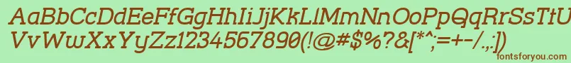 StreetCornerSlabOblique Font – Brown Fonts on Green Background