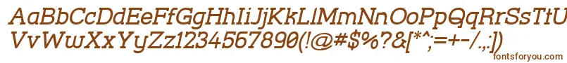 StreetCornerSlabOblique Font – Brown Fonts on White Background