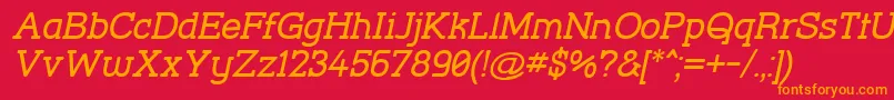 StreetCornerSlabOblique Font – Orange Fonts on Red Background