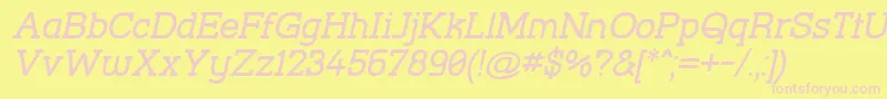 StreetCornerSlabOblique Font – Pink Fonts on Yellow Background