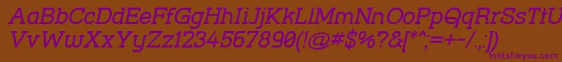 StreetCornerSlabOblique Font – Purple Fonts on Brown Background