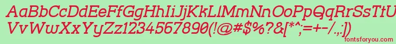 StreetCornerSlabOblique Font – Red Fonts on Green Background