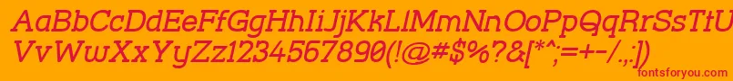 StreetCornerSlabOblique Font – Red Fonts on Orange Background