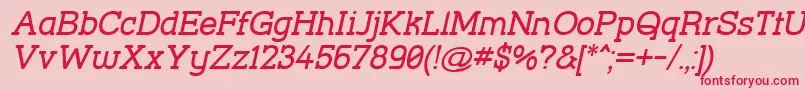 StreetCornerSlabOblique Font – Red Fonts on Pink Background