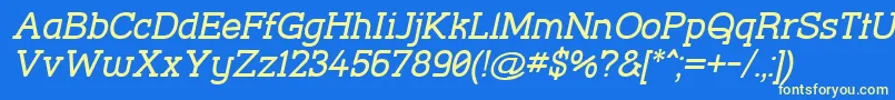 StreetCornerSlabOblique Font – Yellow Fonts on Blue Background