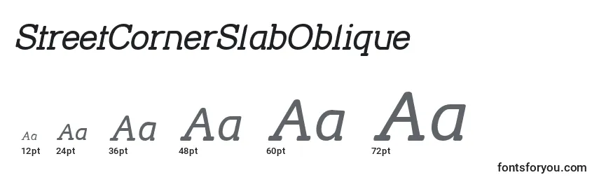 StreetCornerSlabOblique Font Sizes
