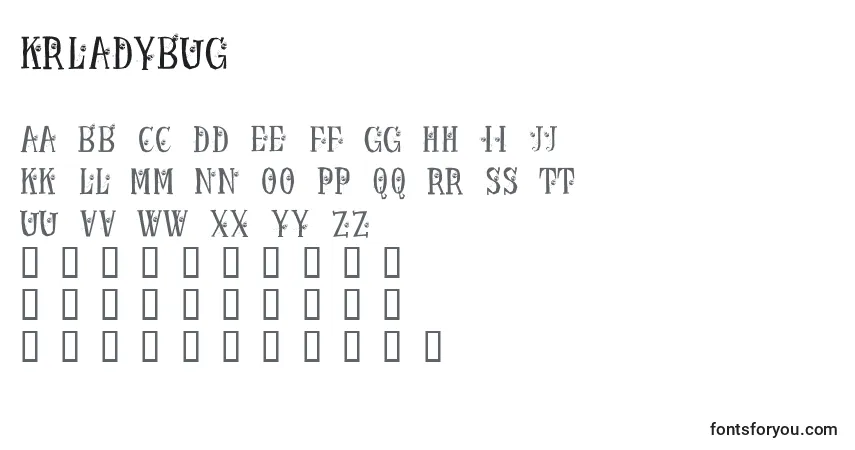 Шрифт KrLadybug – алфавит, цифры, специальные символы