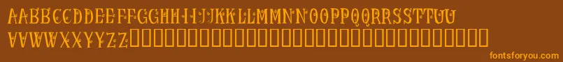 KrLadybug Font – Orange Fonts on Brown Background