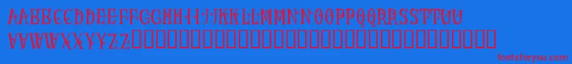 KrLadybug Font – Red Fonts on Blue Background