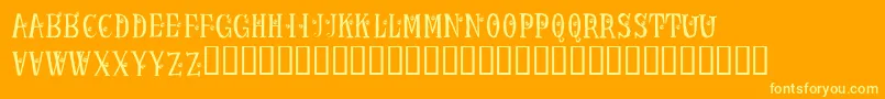 KrLadybug Font – Yellow Fonts on Orange Background