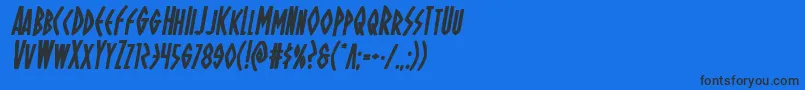 Шрифт Ohmightyisisboldital – чёрные шрифты на синем фоне