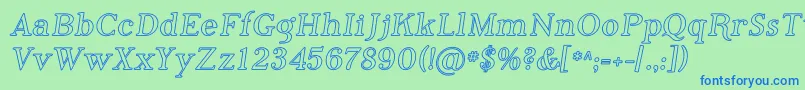 Phosi Font – Blue Fonts on Green Background