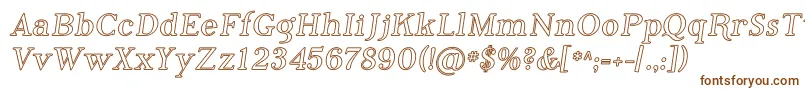 Phosi-fontti – ruskeat fontit valkoisella taustalla