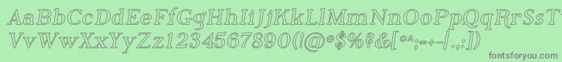 Phosi Font – Gray Fonts on Green Background