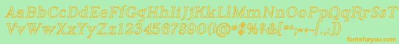 Phosi Font – Orange Fonts on Green Background