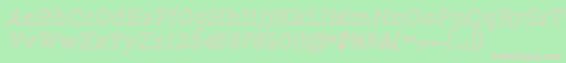 フォントPhosi – 緑の背景にピンクのフォント