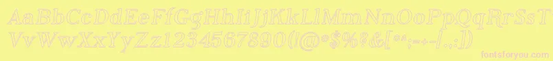 Phosi Font – Pink Fonts on Yellow Background