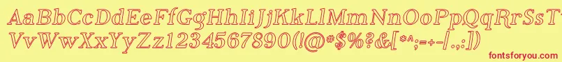 Phosi Font – Red Fonts on Yellow Background