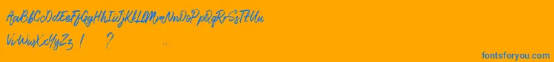 LismoniaDemo Font – Blue Fonts on Orange Background