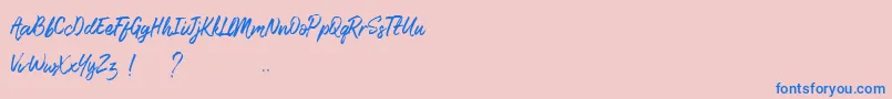 LismoniaDemo-Schriftart – Blaue Schriften auf rosa Hintergrund