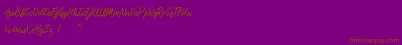 Fonte LismoniaDemo – fontes marrons em um fundo roxo